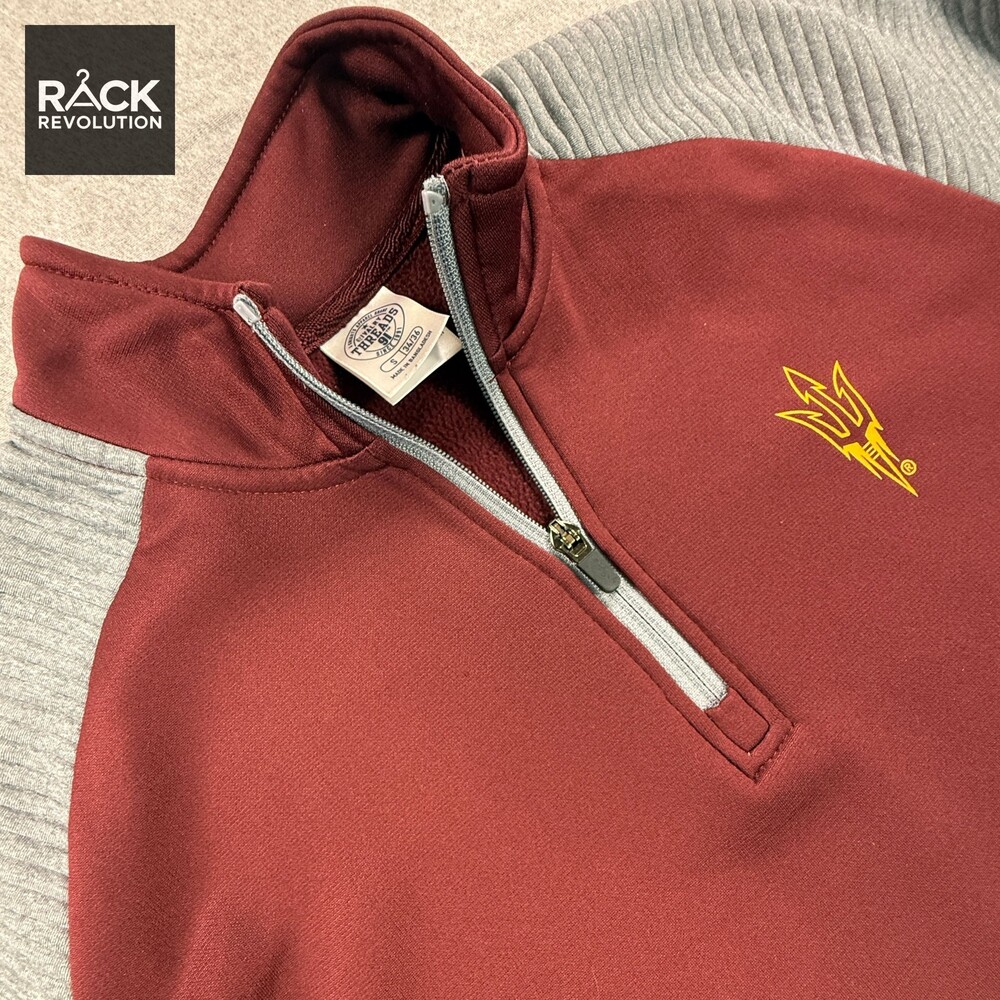 Rivalry Threads Arizona State Univ. Sun Devils Quarter Zip Pullover - Size SMALL